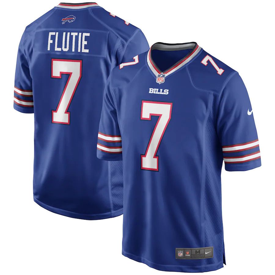 Men Buffalo Bills #7 Doug Flutie Nike Royal Game Retired Player NFL Jersey->buffalo bills->NFL Jersey